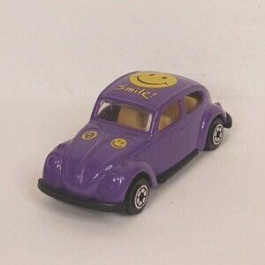 Yatming Volkswagon Beetle Sedan No.1009 VW Diecast Smiley Face Purple 1:64